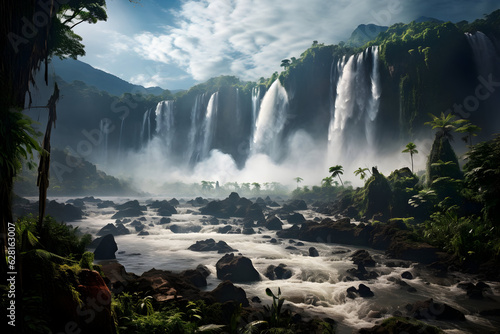 waterfall in the mountains