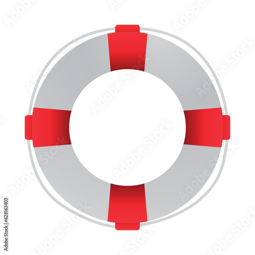 Lifebuoy withe a rope. Vector safety