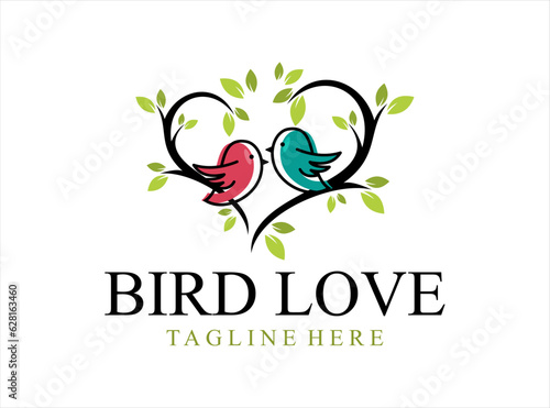 Couple Love Bird logo design concept