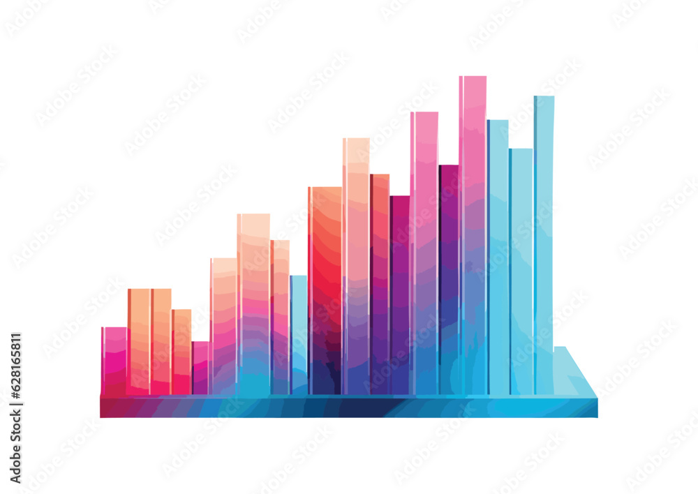 Graph bar chart icon vector

