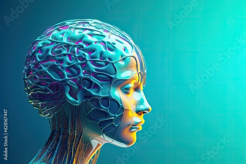 AI, Neural Network, Data Science, Analytics, Robot: Futuristic Technology for Intelligent Data Analysis. Photo generative AI