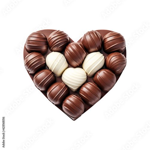Heart shaped chocolate on transparent background Remove png created with Generative AI, Clipping Path © Vector Nazmul