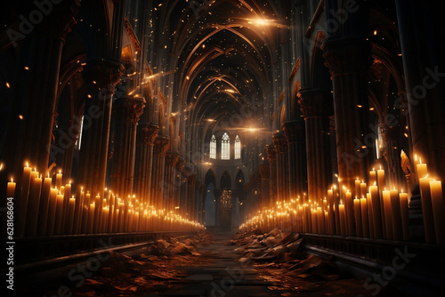 Majestic Cathedral Illuminated by Candlelight