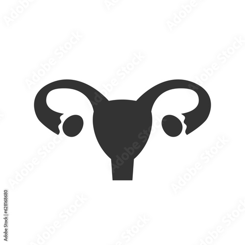 Women's reproductive system icon .Women's Health. Gynecology. Human internal organ, Health care,