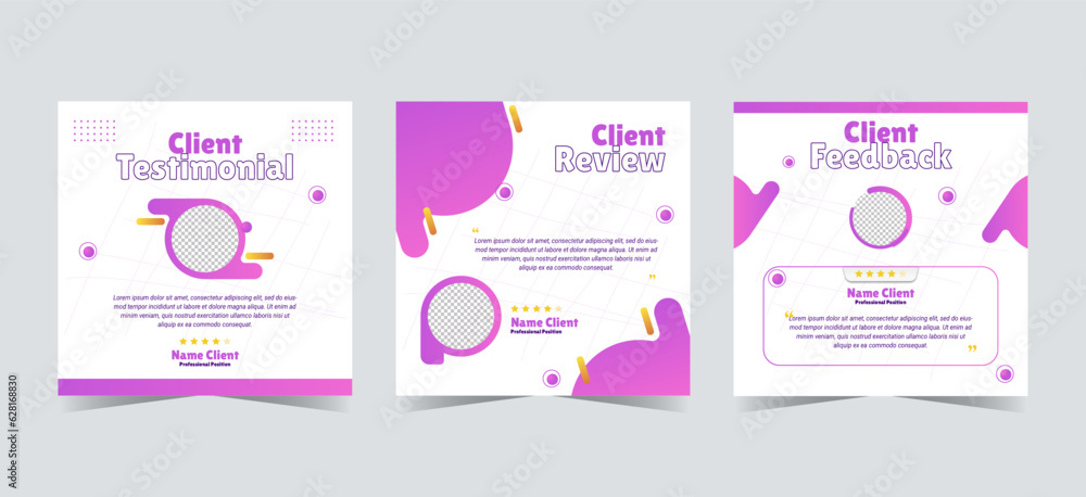 Testimony rating customer review business template vector illustration