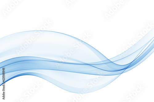 Blue flow of transparent wave of smoke.
