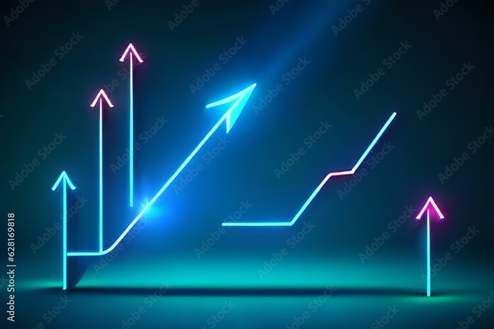 Growth arrow up and progress success business skill increase improvement graph on market profit stock background with goal of achievement futuristic finance economy Growth arrow up and progress success business skill increase improvement graph on market profit stock background with goal of achievement futuristic finance economy