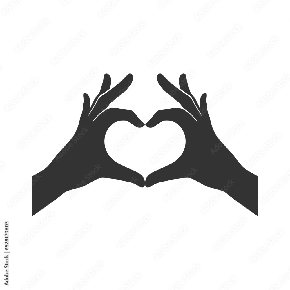 Two hands in the form of a heart icon love sign vector Two hands in the form of a heart icon love sign vector