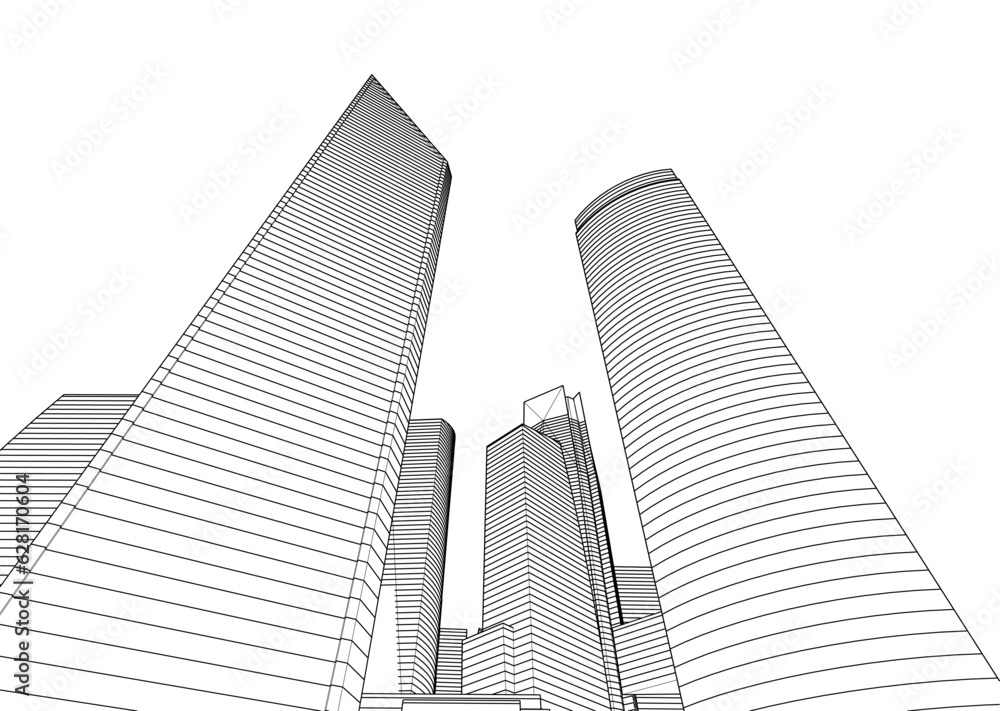 Architecture in the city 3d rendering Architecture in the city 3d rendering