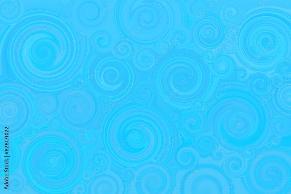Light blue pastel background, spiral blending of shades of blue, ornamental pattern reminiscent of water Light blue pastel background, spiral blending of shades of blue, ornamental pattern reminiscent of water
