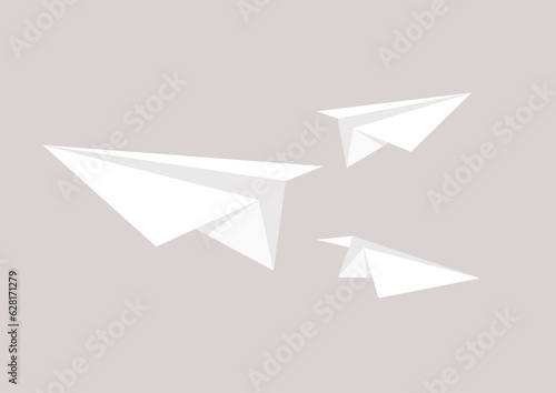 A collection of origami paper planes, representing imaginary transportation