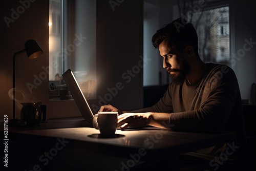 gig economy freelancer working from home with laptop and coffee