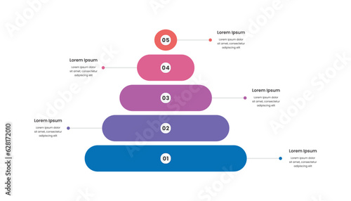 Business pyramid infographic with five options