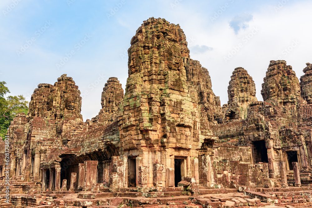 Ruins of Bayon temple in Angkor Thom, Cambodia