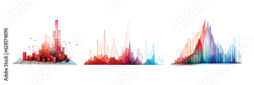 Infographic collection of charts flat design