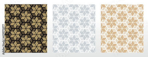 Set of abstract geometric patterns. Seamless vector backgrounds. Colored ornaments Graphic modern patterns Simple lattice graphic design