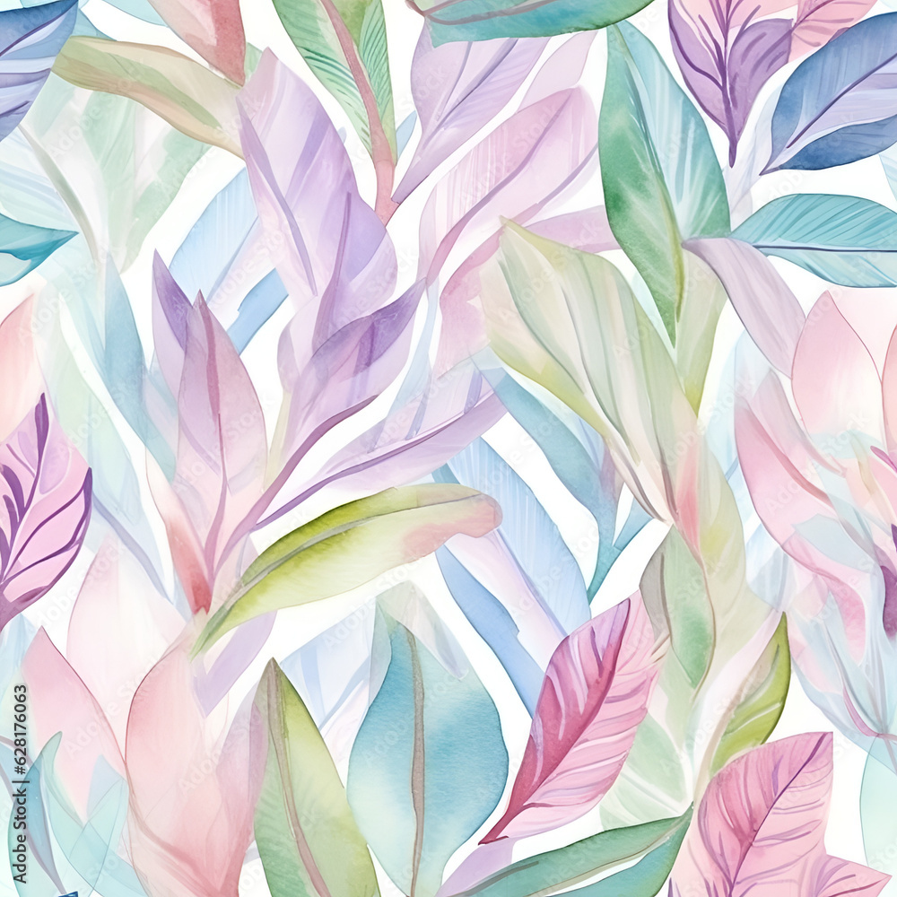 seamless pattern with leaves,pink,leaf,AI generated 