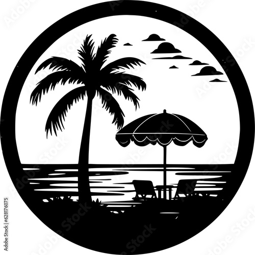 Beach - Minimalist and Flat Logo - Vector illustration