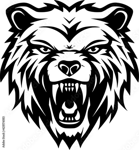 Bear - Black and White Isolated Icon - Vector illustration