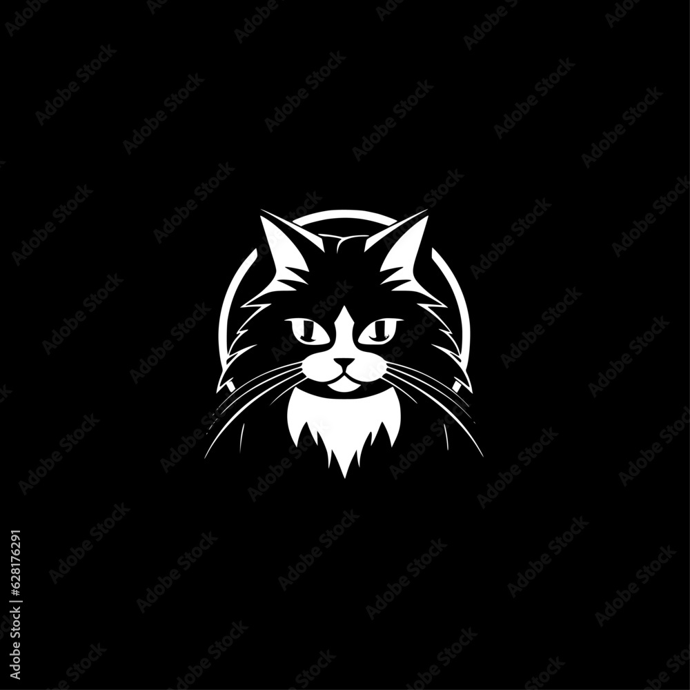 Fototapeta premium Cat | Black and White Vector illustration