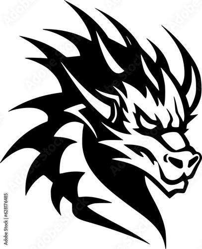 Dragon | Minimalist and Simple Silhouette - Vector illustration