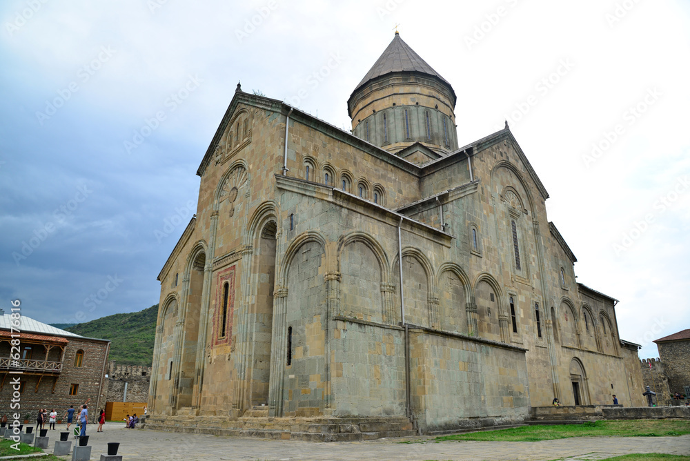 Svetitsoveli Cathedral, located in Mtskheta, Georgia, was built in the 11th century. It is one of the largest churches in the country.