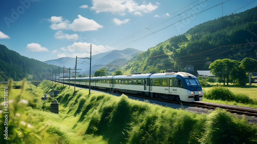 Scenic Mountain Switzerland Train Journey Through Nature
