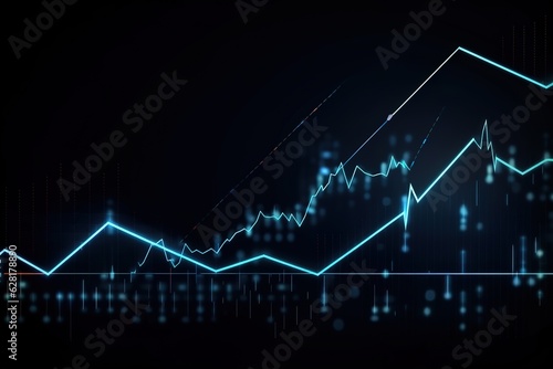 crypto graph chart with black background and blue lines