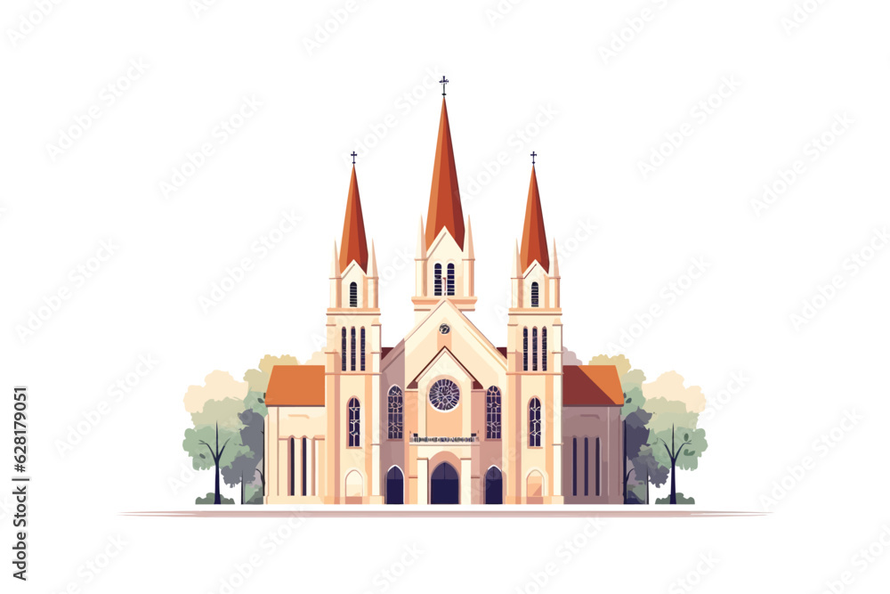Catholic church. Vector illustration design.