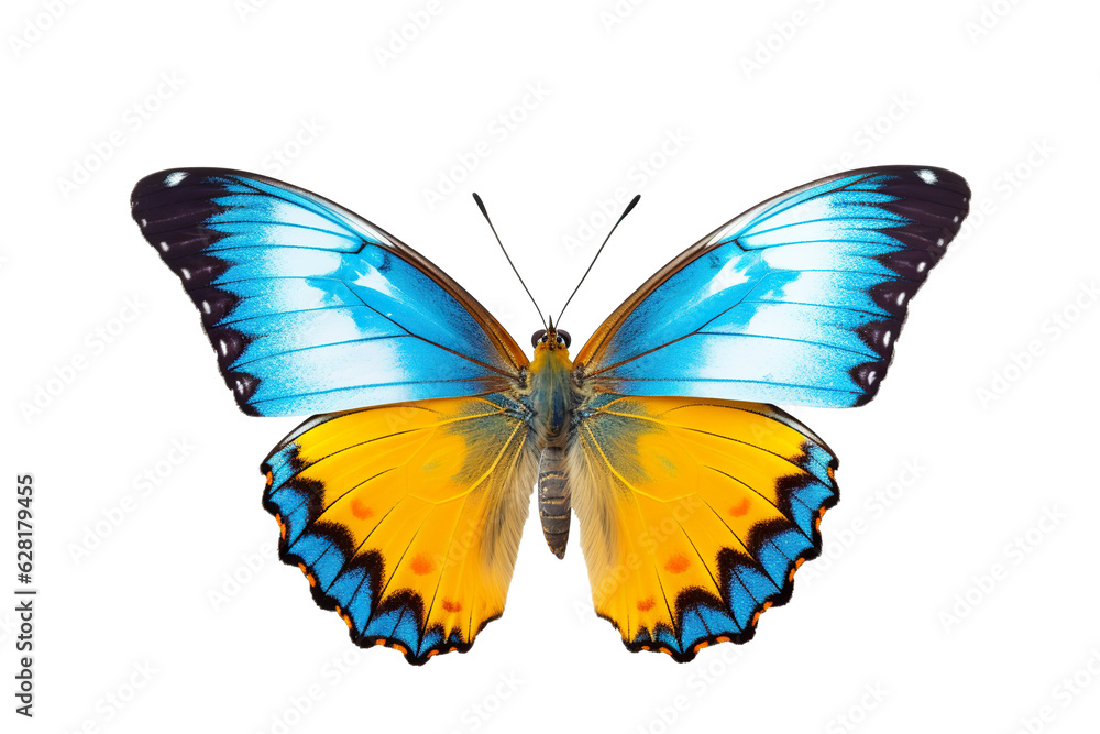 Very beautiful colorful butterfly in flight isolated on white background PNG Very beautiful colorful butterfly in flight isolated on white background PNG