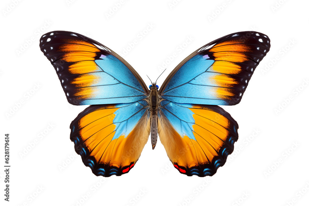 Very beautiful colorful butterfly in flight isolated on white background PNG Very beautiful colorful butterfly in flight isolated on white background PNG