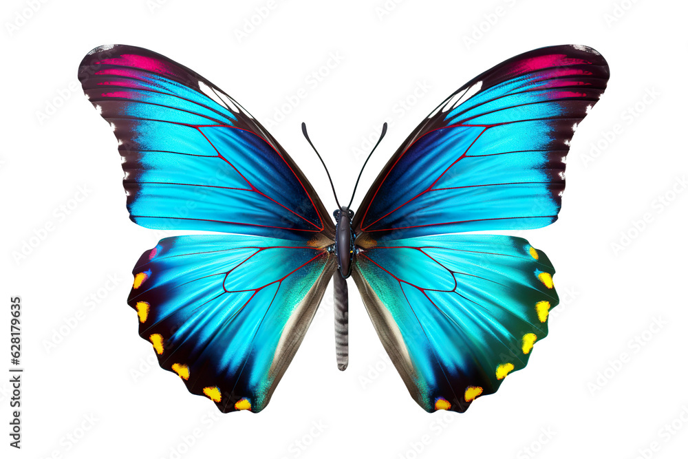 Very beautiful colorful butterfly in flight isolated on white background PNG Very beautiful colorful butterfly in flight isolated on white background PNG
