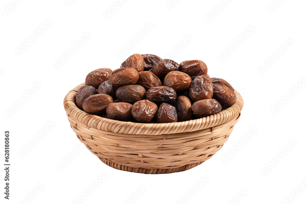 A realistic portrait of date in a basket isolated PNG A realistic portrait of date in a basket isolated PNG