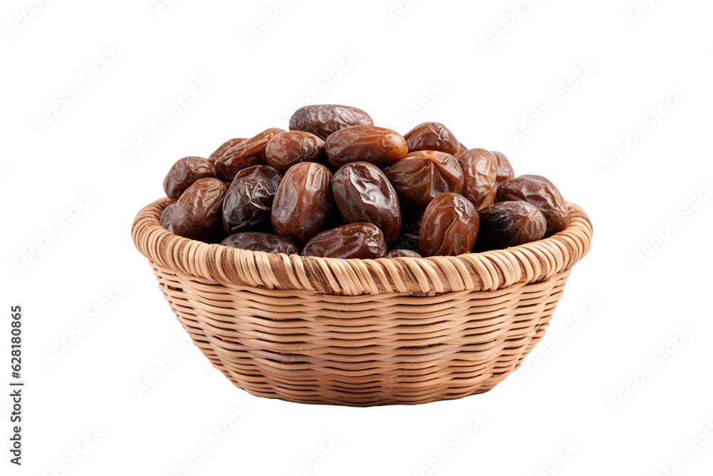 A realistic portrait of date in a basket isolated PNG A realistic portrait of date in a basket isolated PNG