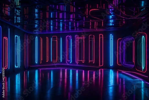 Background with neon lights , Generated using AI