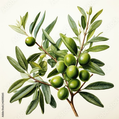 Wallpaper Mural Olive Branch Illustration with Olive Fruits Watercolor Clipart Torontodigital.ca