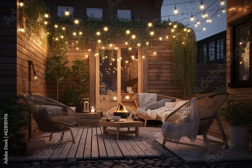 How to Create a Cozy Outdoor Atmosphere with String Lights - Generative AI