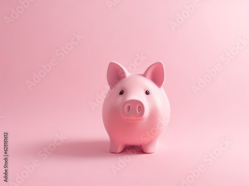 piggy bank on pink background