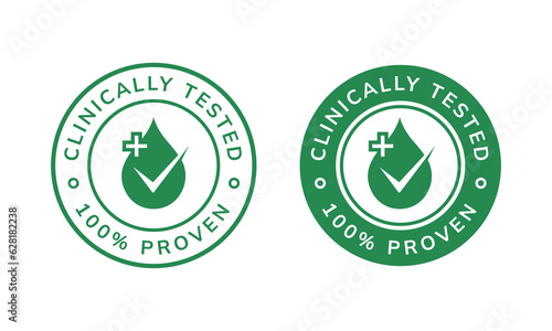 Clinically tested stamp labels photo