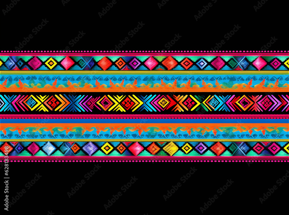 Traditional South America Peruvian native design national pattern