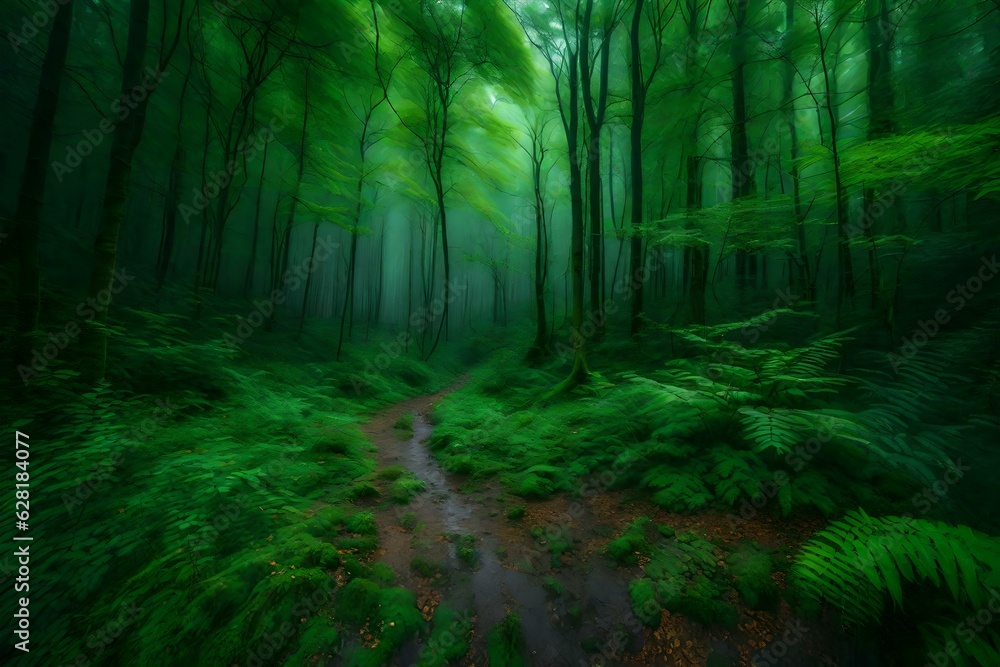 Dense green Forest ,Generated Using AI