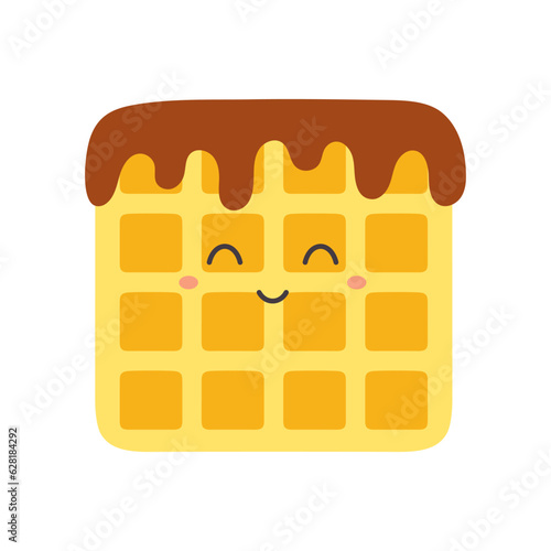 cartoon vector illustration of belgian waffles character