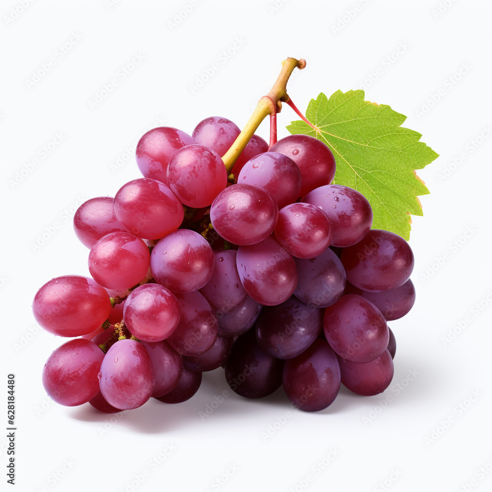 red grapes isolated on white