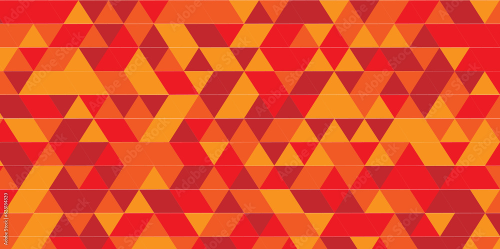 Abstract red and yellow geomatics trianlge background. Abstract geometric pattern red and yellow Polygon Mosaic triangle Background, business and corporate background.	
