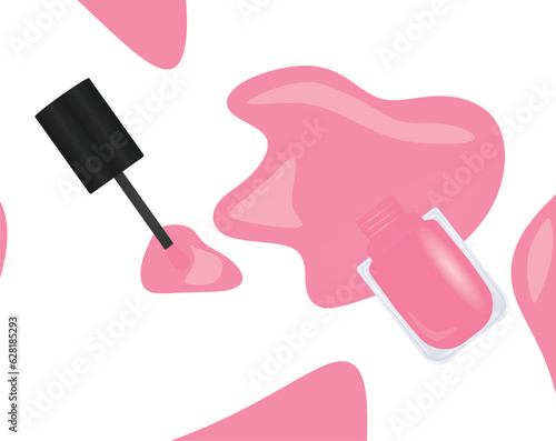 Pink nail polish background. vector