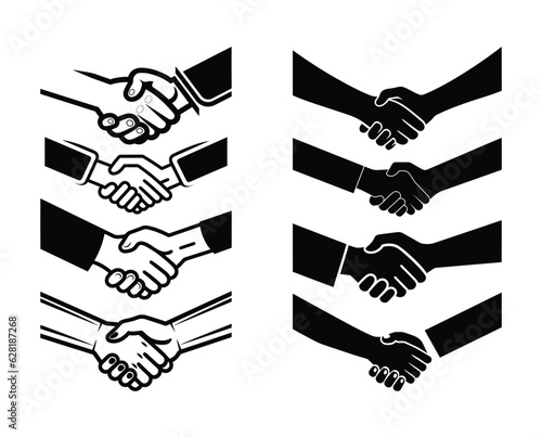 Business handshake icon set vector
