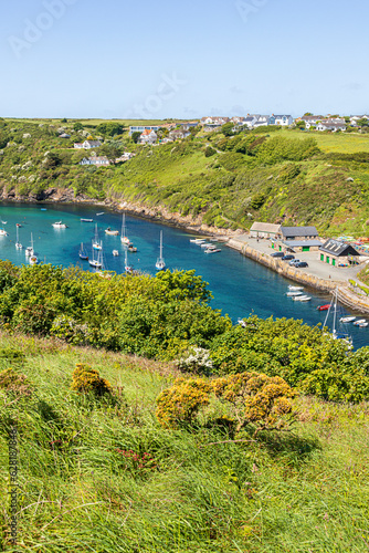 Solva Harbour in the estuary of the River Solva viewed from The Gribin at Solva in the Pembrokeshire Coast National Park, West Wales UK photo