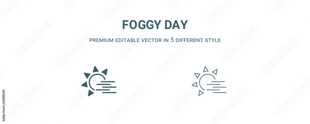 foggy day icon. Filled and line foggy day icon from weather collection. Outline vector isolated on white background. Editable foggy day symbol