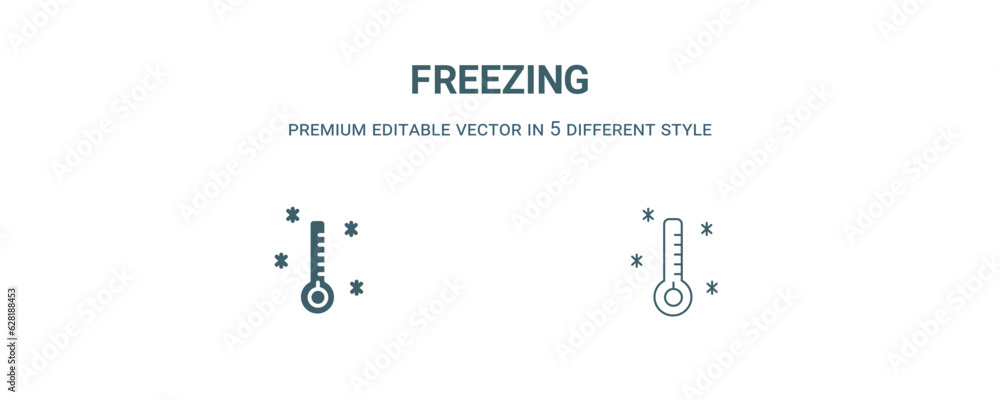 freezing icon. Filled and line freezing icon from weather collection. Outline vector isolated on white background. Editable freezing symbol freezing icon. Filled and line freezing icon from weather collection. Outline vector isolated on white background. Editable freezing symbol