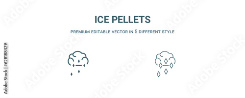 ice pellets icon. Filled and line ice pellets icon from weather collection. Outline vector isolated on white background. Editable ice pellets symbol